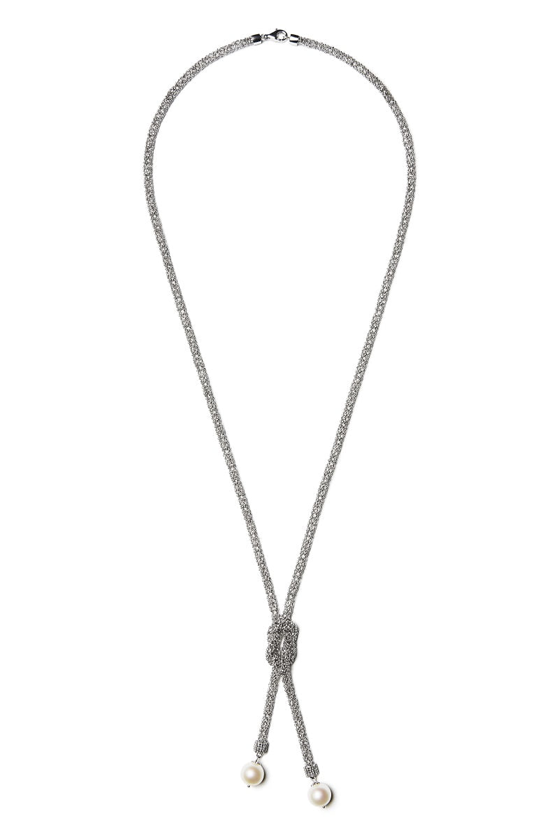 L.laforet  Elegant Lace Pearl Knot Necklace