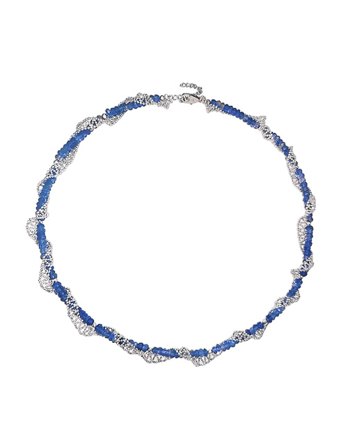 L.laforet  [Special Gemstone] Silver Twisted Necklace